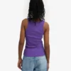 Camiseta de tirantes de canalé orgánica para mujer - Ultravioleta