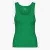 Camiseta de tirantes de canalé orgánica para mujer - Verde Kelly