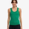 Camiseta de tirantes de canalé orgánica para mujer - Verde Kelly
