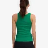 Camiseta de tirantes de canalé orgánica para mujer - Verde Kelly