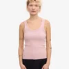 Camiseta de tirantes de mujer orgánica con cuello acanalado - Rosa descolorido