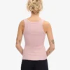Camiseta de tirantes de mujer orgánica con cuello acanalado - Rosa descolorido