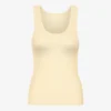 Camiseta de tirantes de punto acanalado orgánica para mujer - Amarillo suave