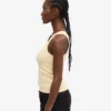 Camiseta de tirantes de punto acanalado orgánica para mujer - Amarillo suave