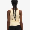 Camiseta de tirantes de punto acanalado orgánica para mujer - Amarillo suave