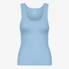 Camiseta de tirantes de punto acanalado orgánica para mujer - Azul mar