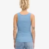 Camiseta de tirantes de punto acanalado orgánica para mujer - Azul mar