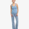 Camiseta de tirantes de punto acanalado orgánica para mujer - Azul mar