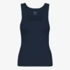 Camiseta de tirantes de punto acanalado orgánica para mujer - Azul marino