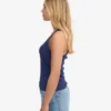 Camiseta de tirantes de punto acanalado orgánica para mujer - Azul marino