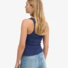 Camiseta de tirantes de punto acanalado orgánica para mujer - Azul marino