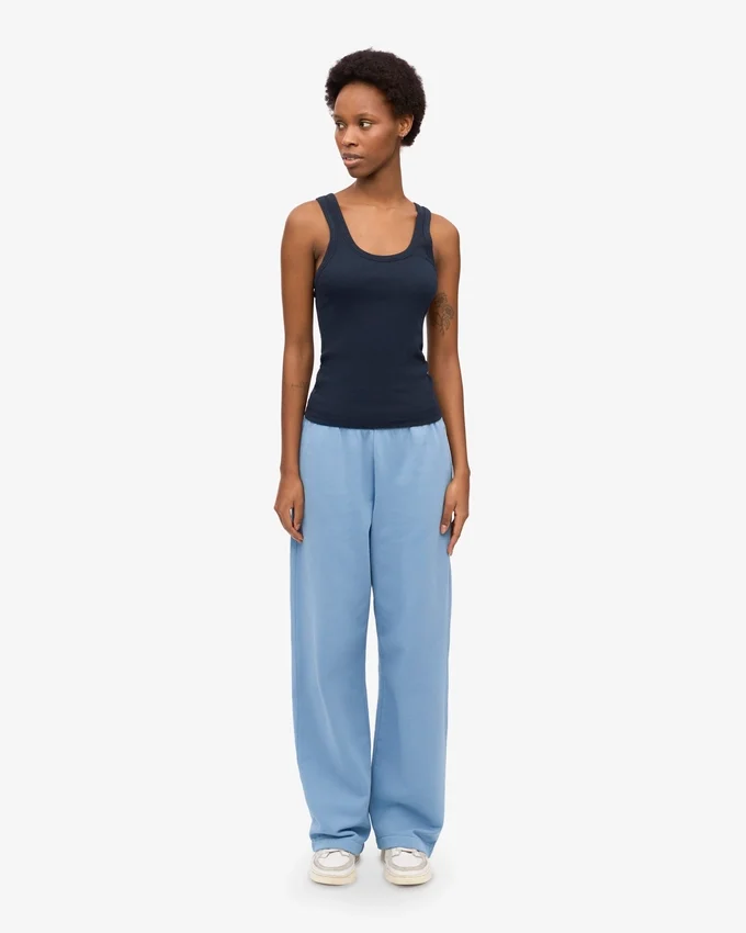 Camiseta de tirantes de punto acanalado orgánica para mujer - Azul marino