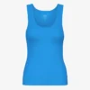 Camiseta de tirantes de punto acanalado orgánica para mujer - Azul Pacífico