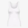 Camiseta de tirantes de punto acanalado orgánica para mujer - Blanco óptico