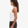 Camiseta de tirantes de punto acanalado orgánica para mujer - Blanco óptico