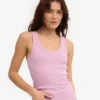 Camiseta de tirantes de punto acanalado orgánica para mujer - Flor de cerezo