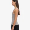 Camiseta de tirantes de punto acanalado orgánica para mujer - Gris jaspeado