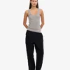 Camiseta de tirantes de punto acanalado orgánica para mujer - Gris jaspeado