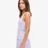 Camiseta de tirantes de punto acanalado orgánica para mujer - Lavanda suave