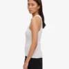 Camiseta de tirantes de punto acanalado orgánica para mujer - Mezcla de nieve