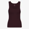 Camiseta de tirantes de punto acanalado orgánica para mujer - Rojo sangre