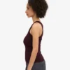 Camiseta de tirantes de punto acanalado orgánica para mujer - Rojo sangre