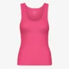 Camiseta de tirantes de punto acanalado orgánica para mujer - Rosa chicle