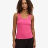 Camiseta de tirantes de punto acanalado orgánica para mujer - Rosa chicle