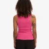 Camiseta de tirantes de punto acanalado orgánica para mujer - Rosa chicle