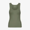 Camiseta de tirantes de punto acanalado orgánica para mujer - Verde oliva apagado