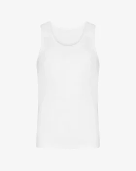 Camiseta de tirantes orgánica de canalé - Blanco óptico