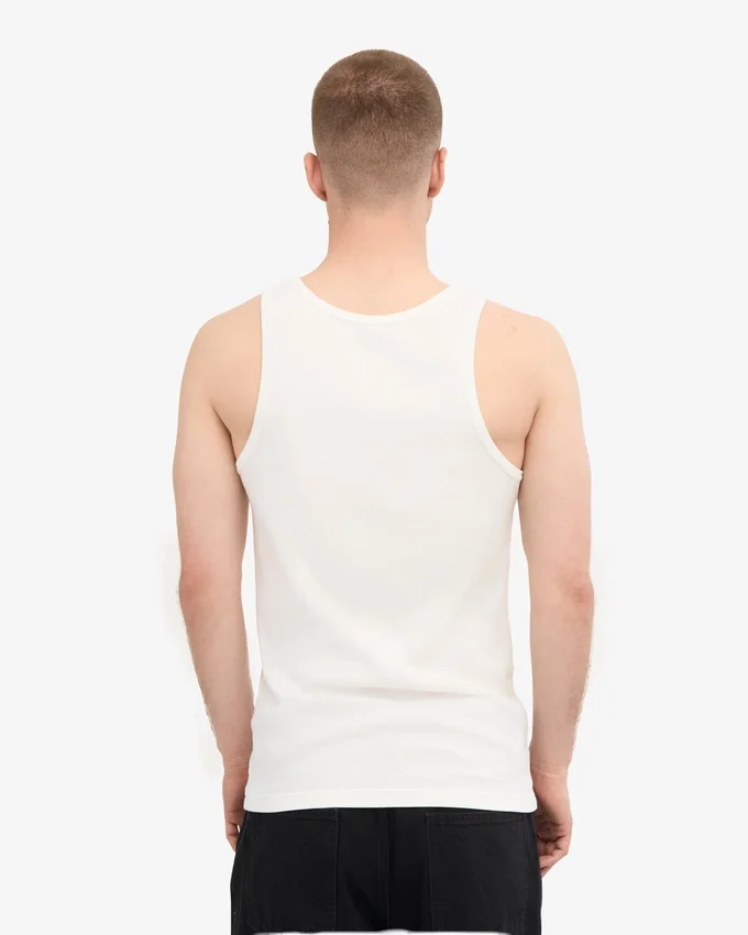 Camiseta de tirantes orgánica de canalé - Blanco óptico
