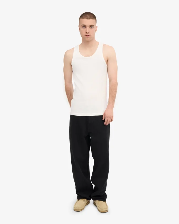 Camiseta de tirantes orgánica de canalé - Blanco óptico
