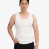 Camiseta de tirantes orgánica de canalé - Blanco óptico