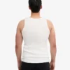 Camiseta de tirantes orgánica de canalé - Blanco óptico