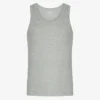 Camiseta de tirantes orgánica de canalé - Gris jaspeado