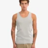 Camiseta de tirantes orgánica de canalé - Gris jaspeado