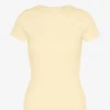 Camiseta orgánica con textura acanalada - Amarillo suave