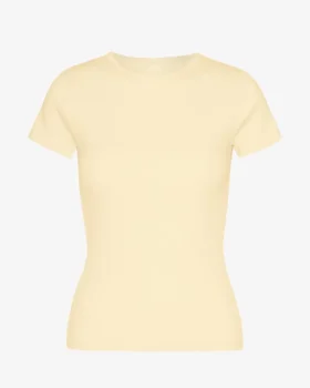 Camiseta orgánica con textura acanalada - Amarillo suave