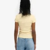 Camiseta orgánica con textura acanalada - Amarillo suave
