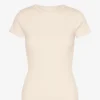 Camiseta orgánica con textura acanalada - Blanco marfil