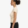 Camiseta orgánica con textura acanalada - Blanco marfil