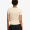 Camiseta orgánica con textura acanalada - Blanco marfil