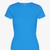 Camiseta orgánica de canalé - Azul Pacífico