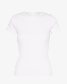 Camiseta orgánica de canalé - Blanco óptico
