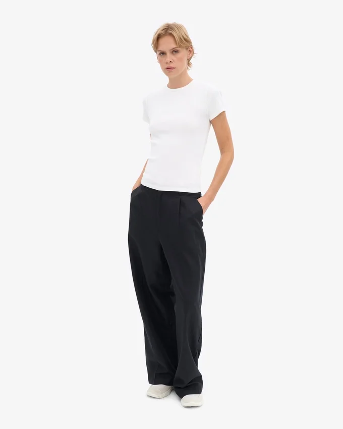 Camiseta orgánica de canalé - Blanco óptico