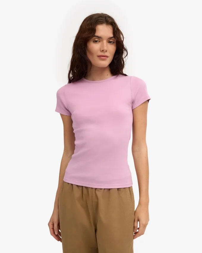 Camiseta orgánica de canalé - Flor de cerezo