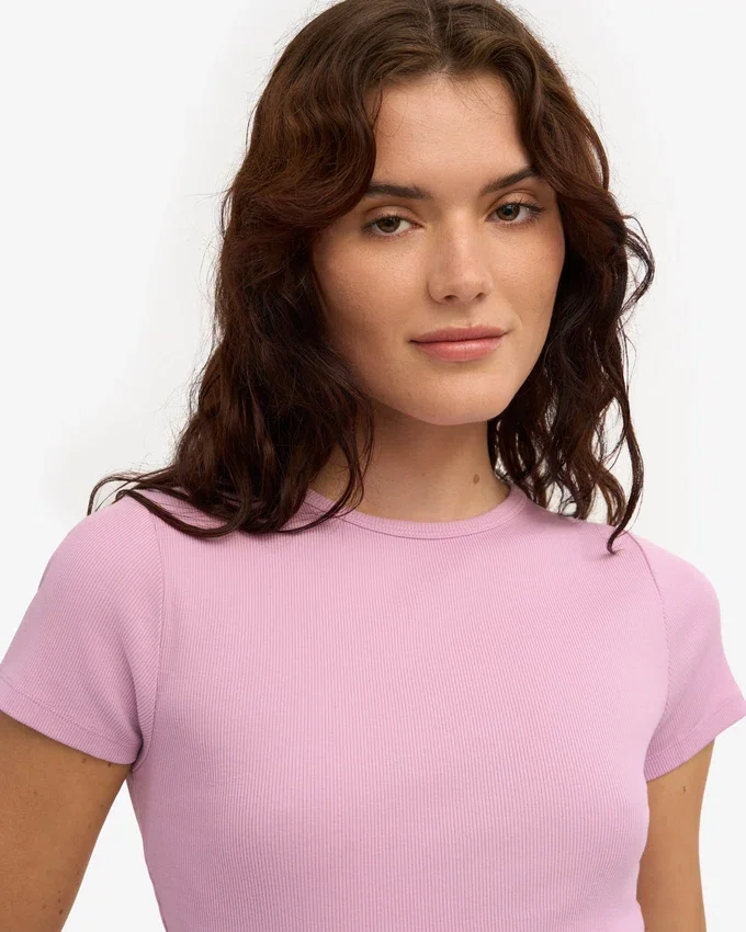 Camiseta orgánica de canalé - Flor de cerezo