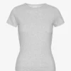 Camiseta orgánica de canalé - Mezcla de nieve