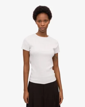 Camiseta orgánica de canalé – Mezcla de nieve